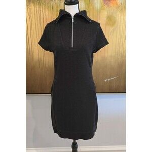 NWT Tommy Bahama Dress Womens XS Black Tobago Bay 1/2 Zip Pockets Resort